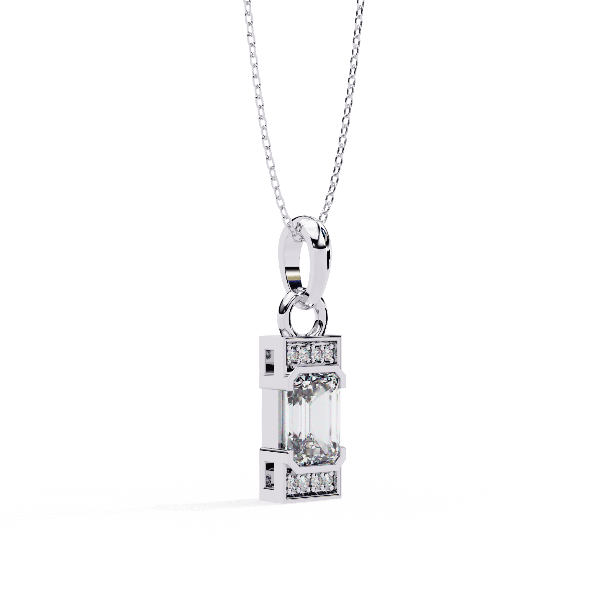 Emerald-Cut Diamond Pendant
