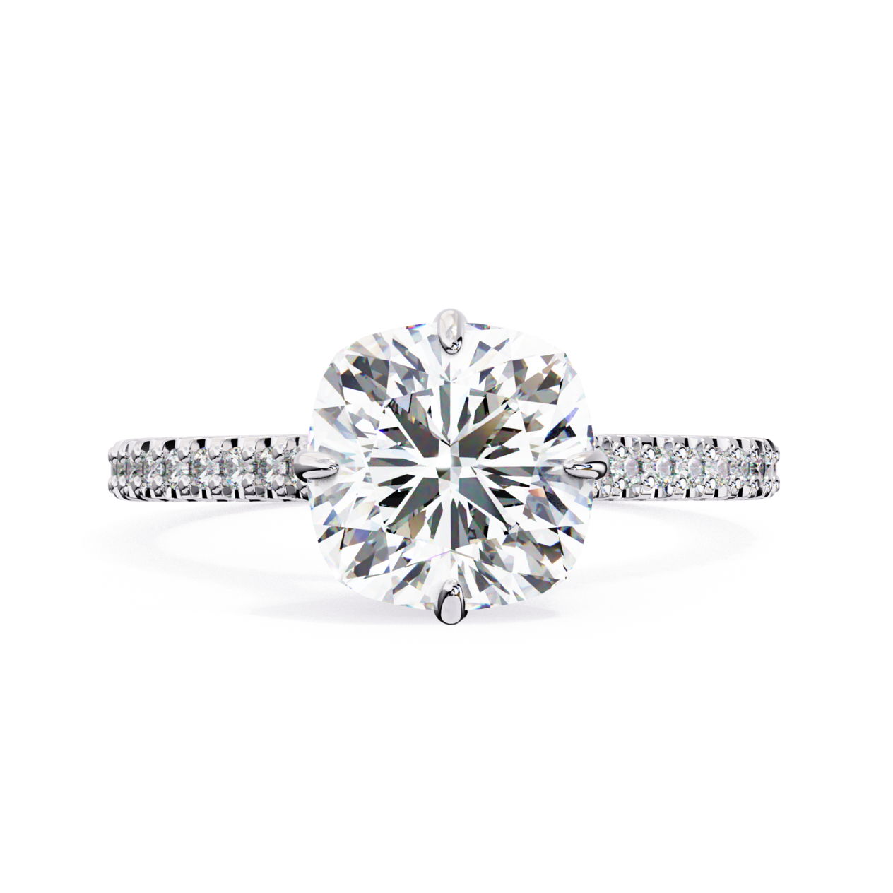 Cushion-Cut Solitaire Diamond Ring