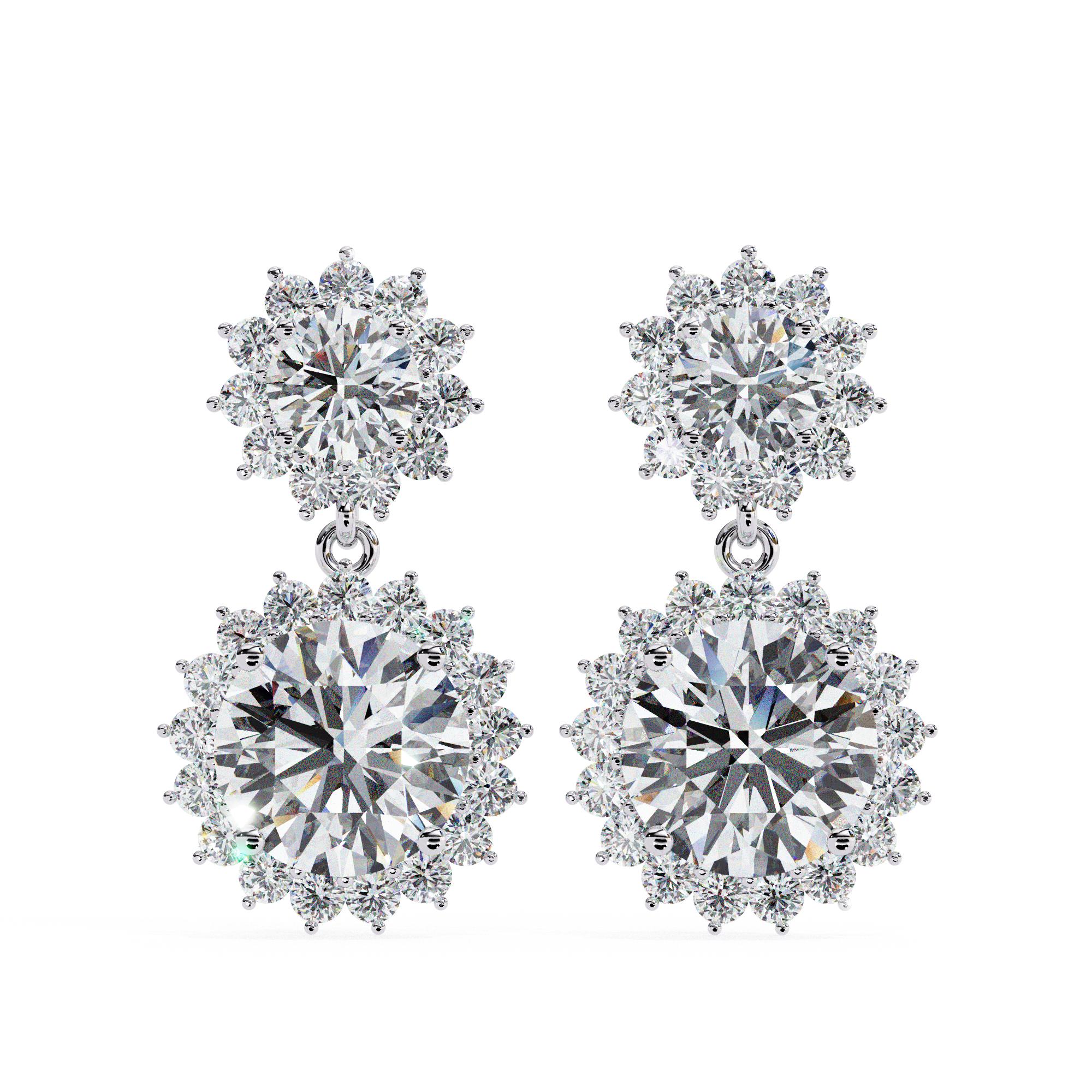 Eternal Spark Halo Drop Earrings