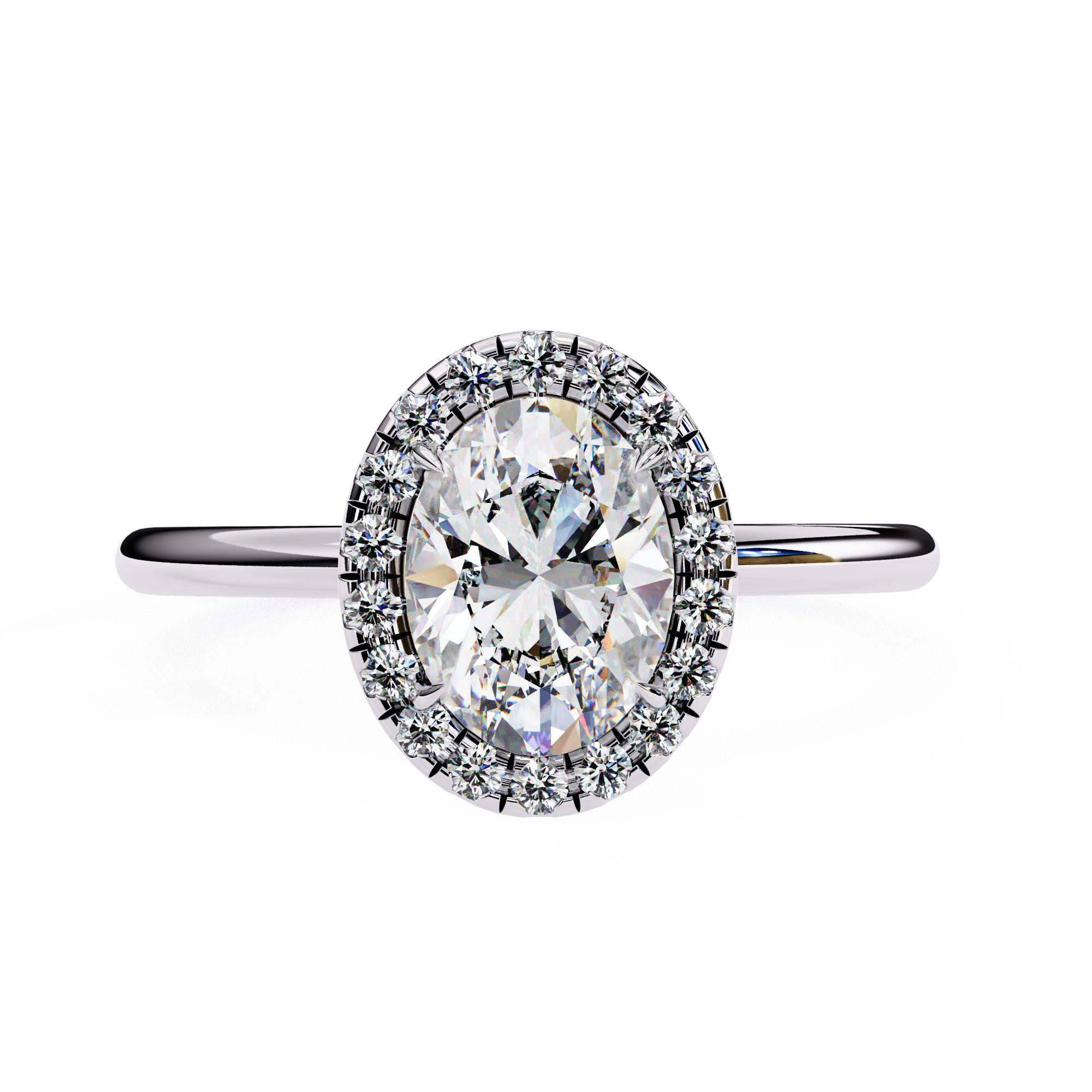 Oval Halo Engagement Ring