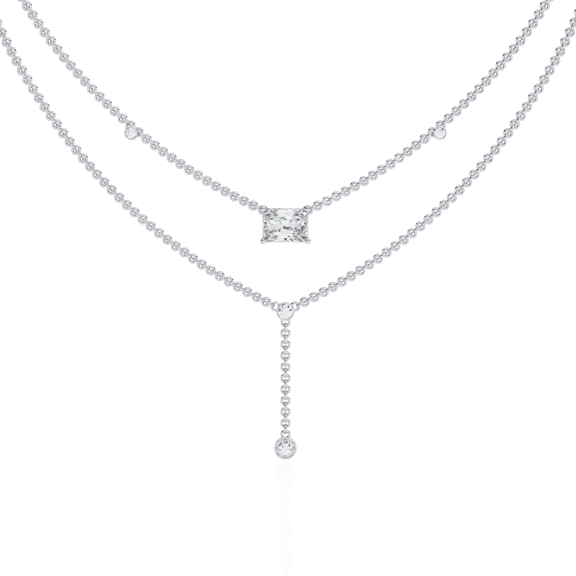 Elegant Layered Diamond Drop Necklace