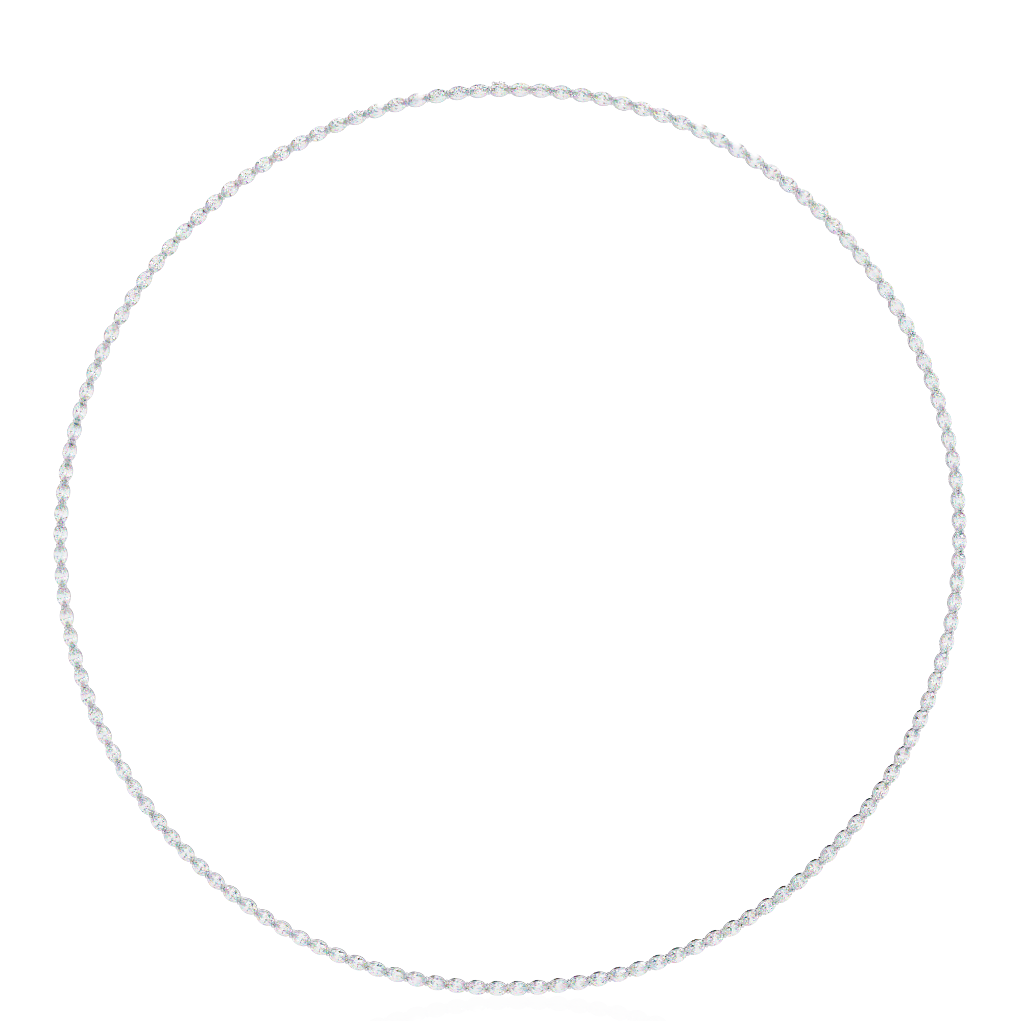 Oval Diamond Tennis Necklace