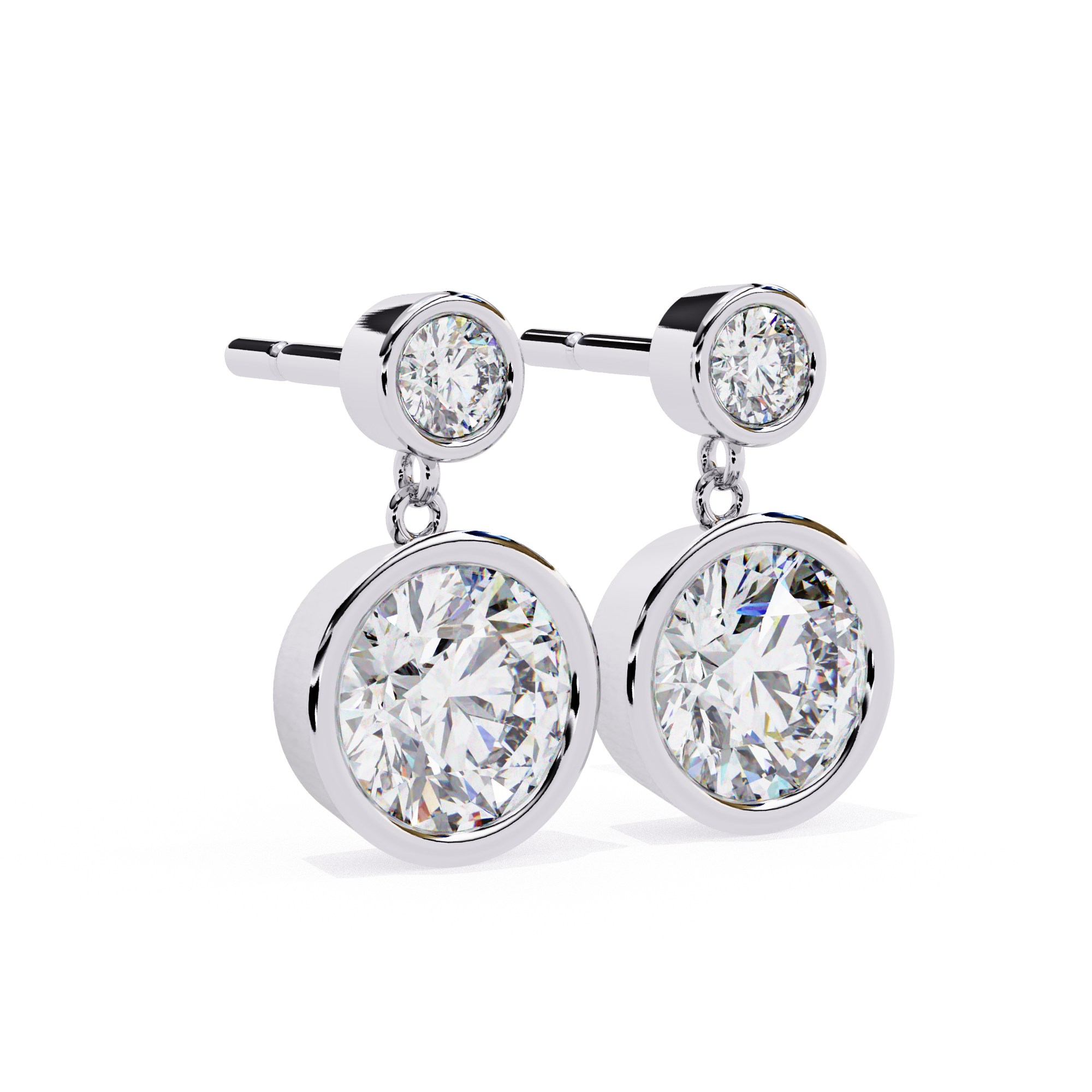 Bazelset diamond earring
