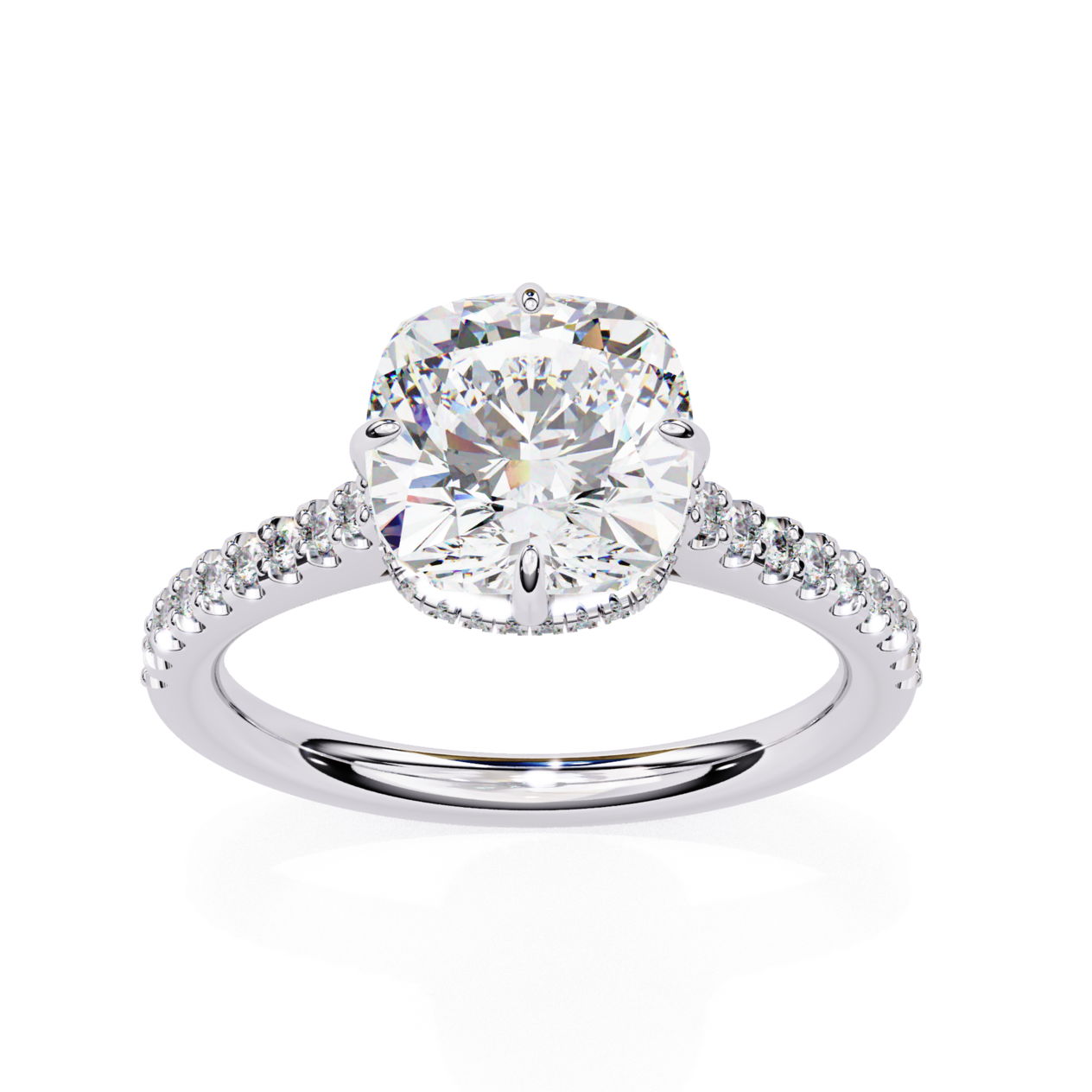 Cushion-Cut Solitaire Diamond Ring