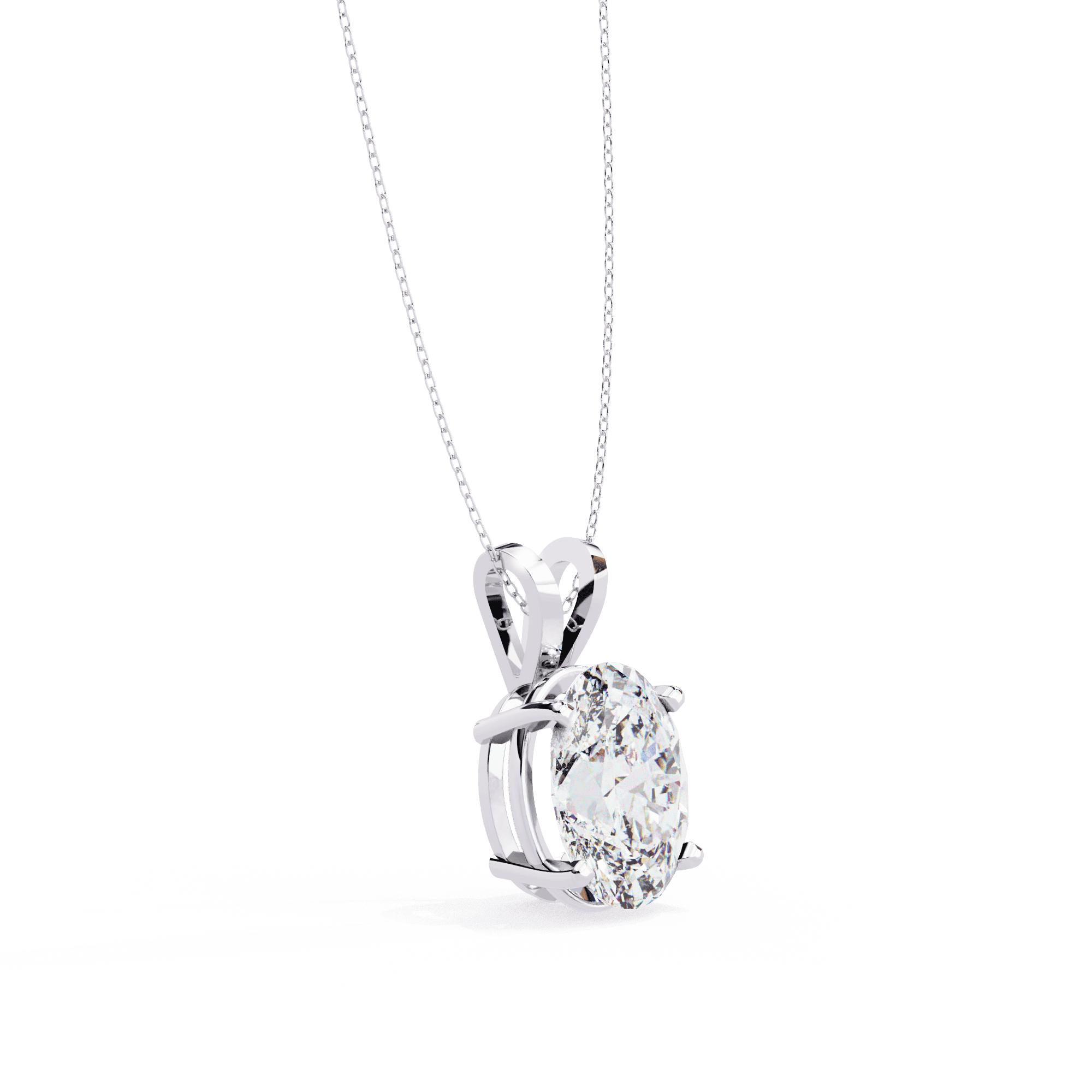 Oval solitaire pendant 