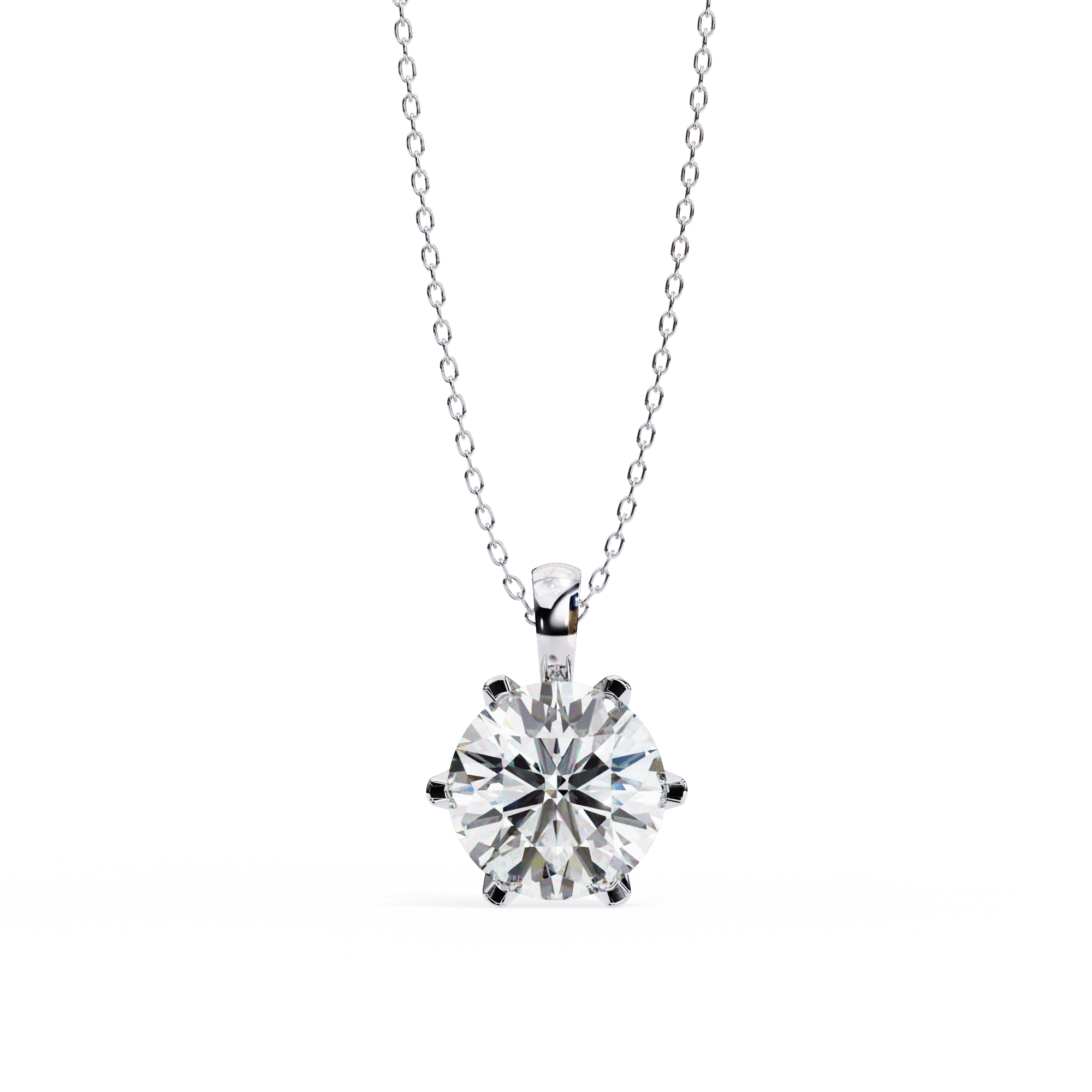 Round Cut Solitaire Pendant