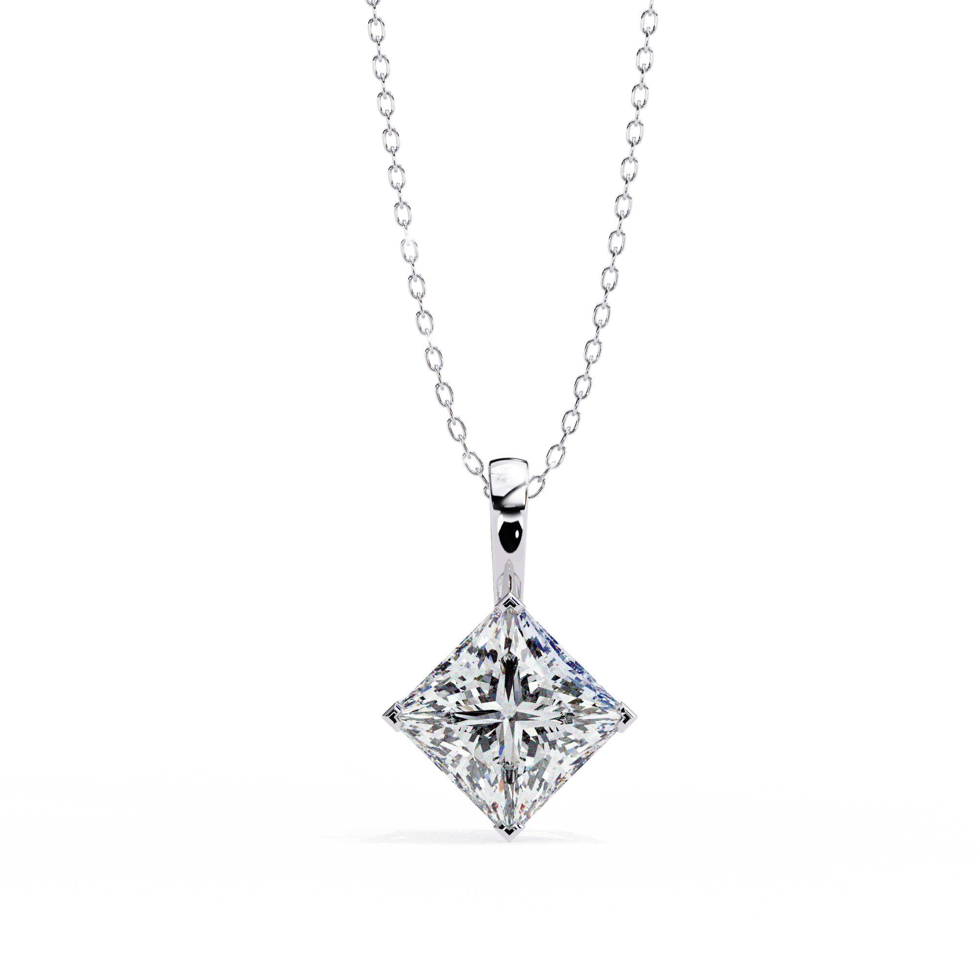 Princess cut solitaire pendant