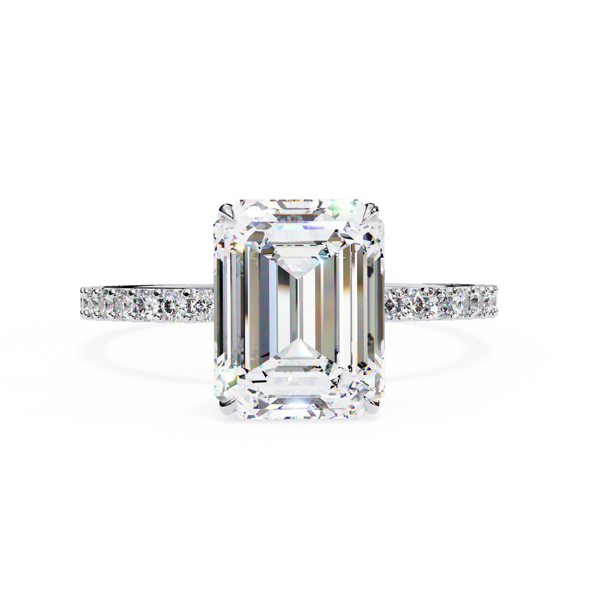 Emerald-Cut Solitaire Diamond Ring