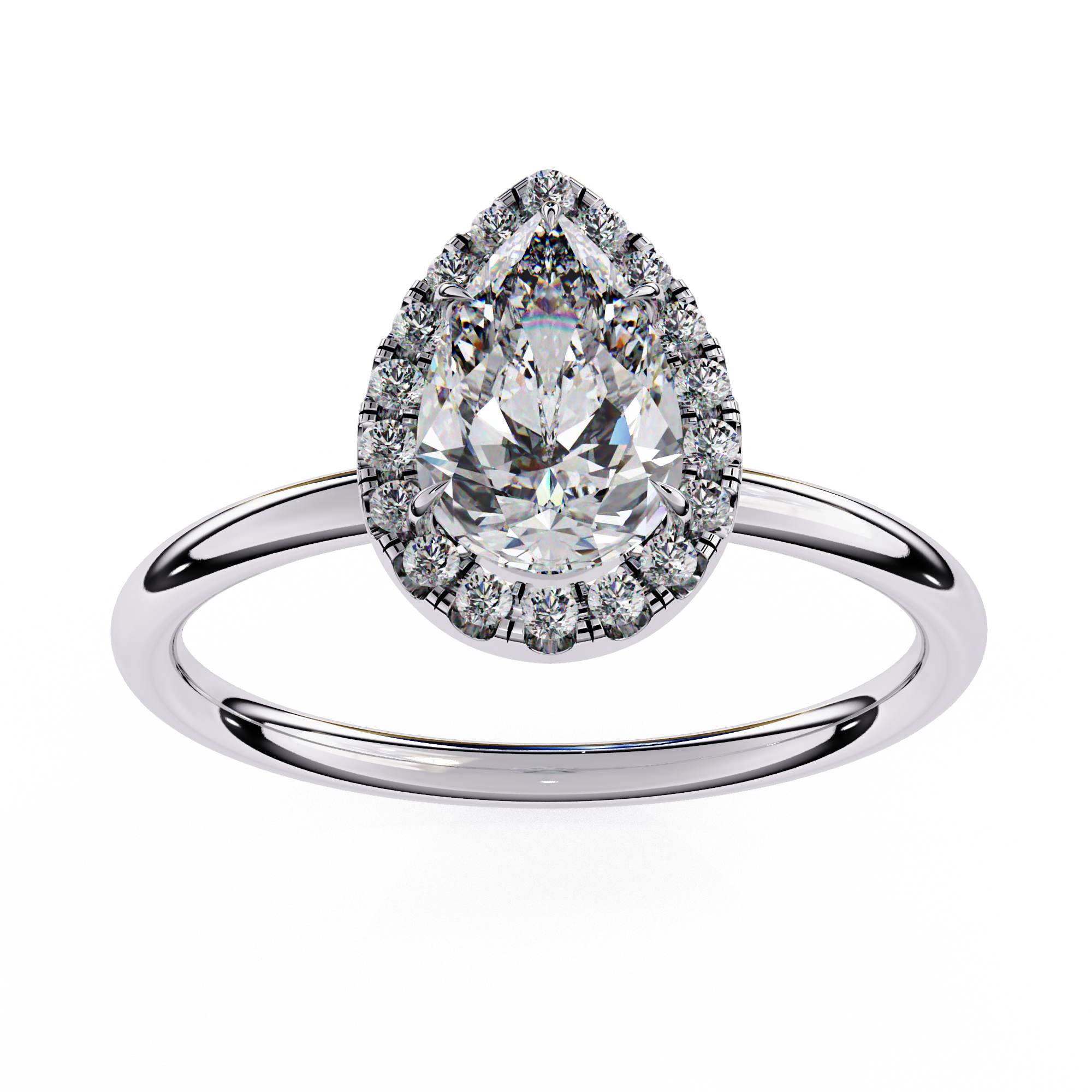 Pear Halo Engagement Ring