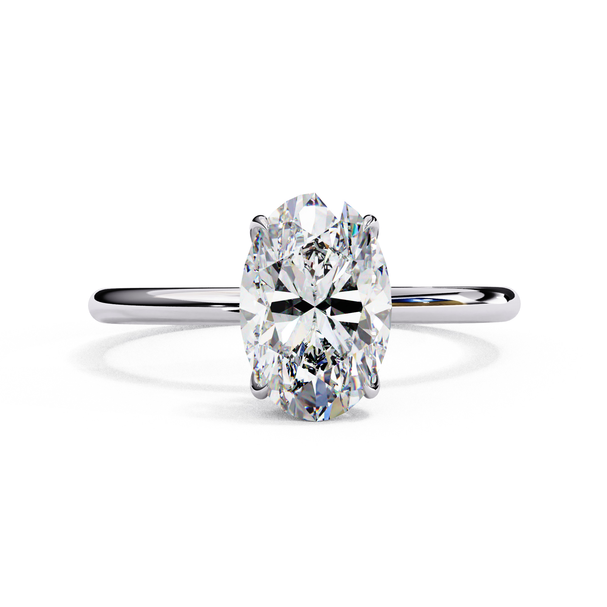 Oval Solitaire Diamond Ring