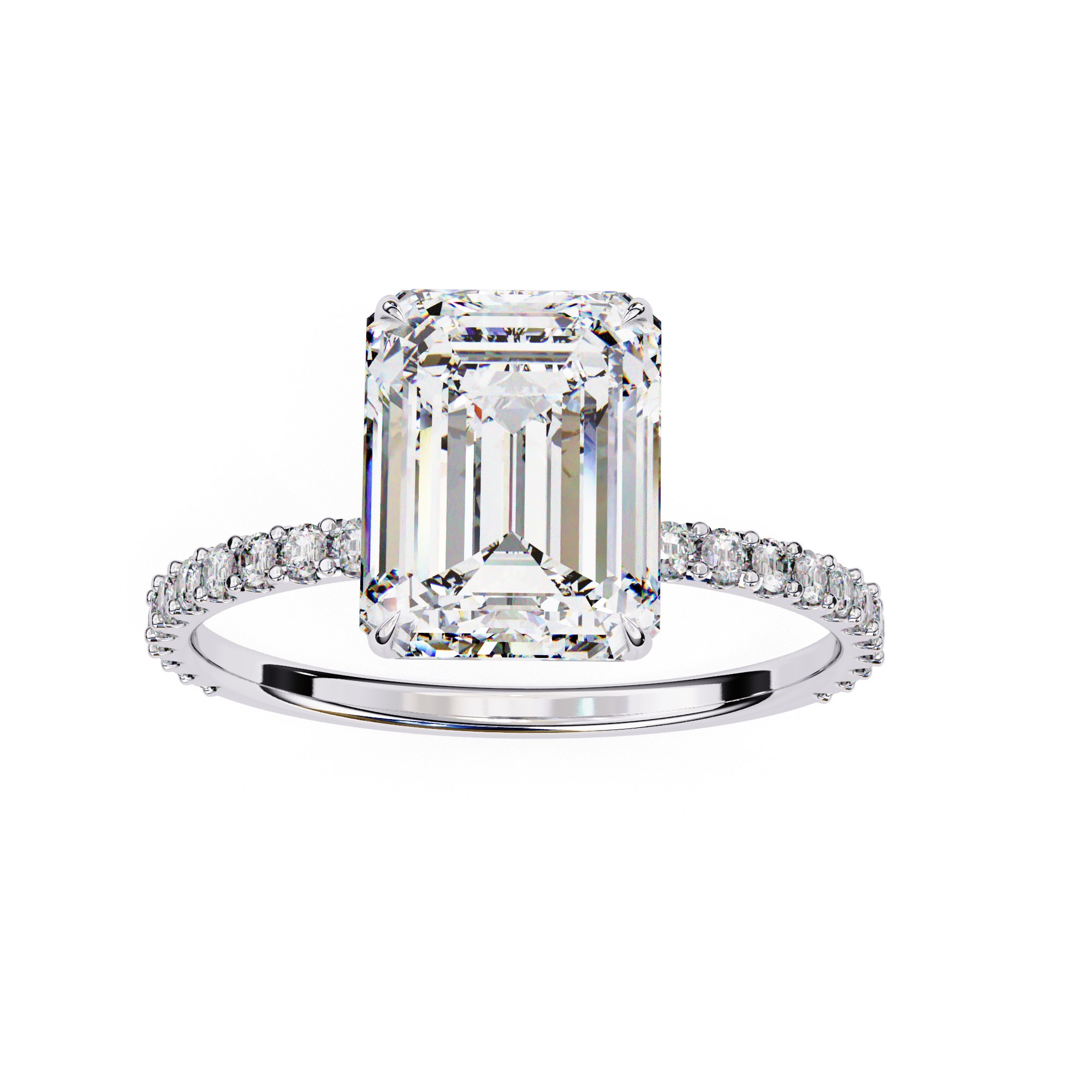 Emerald-Cut Solitaire Diamond Ring