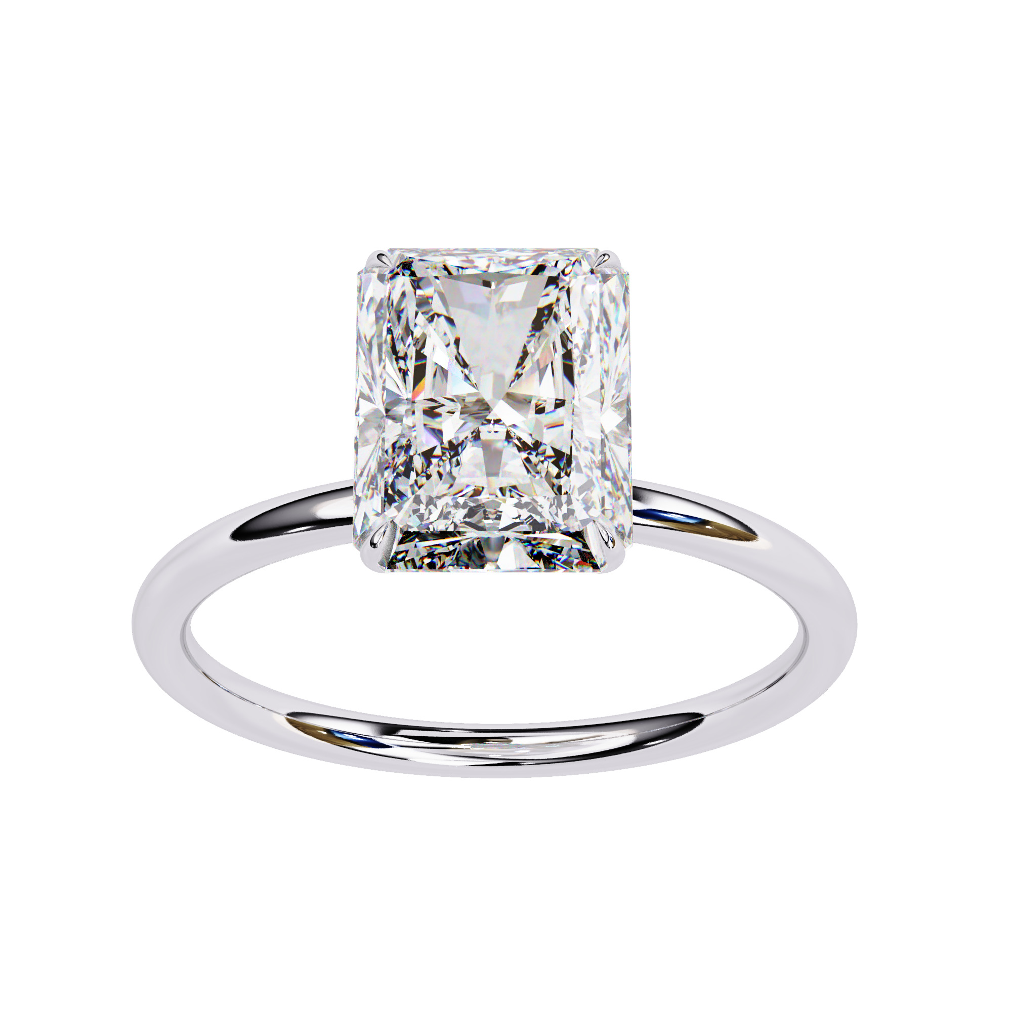 Radiant glow solitaire ring