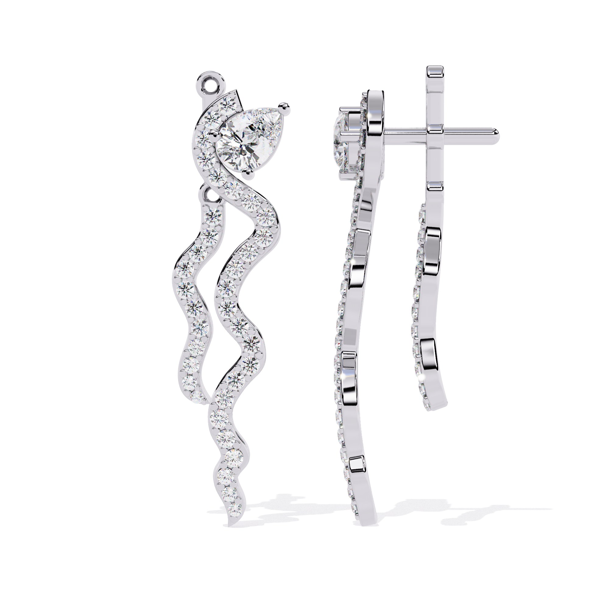 Pear-cut diamond earrings