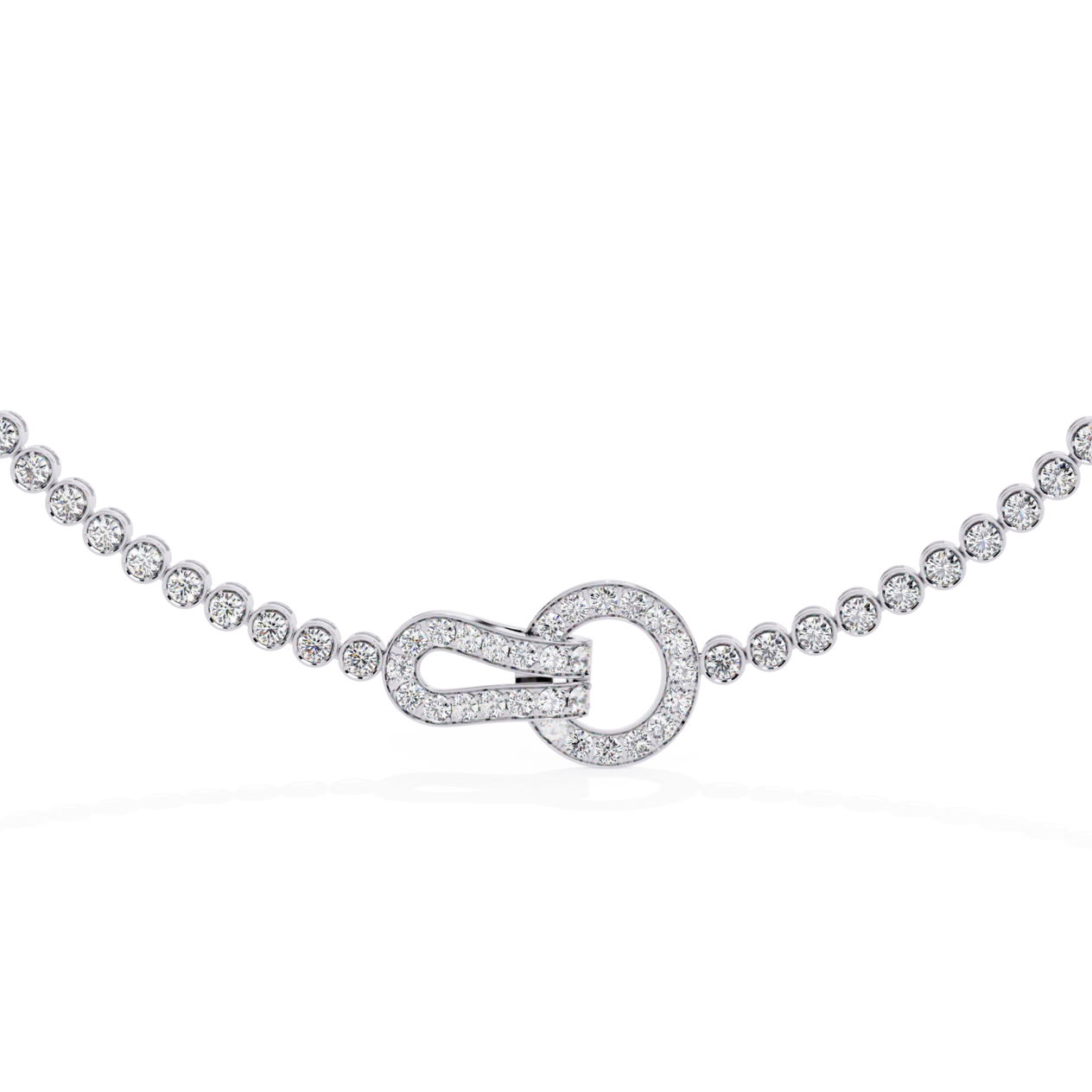 Interlocking link tennis Necklace