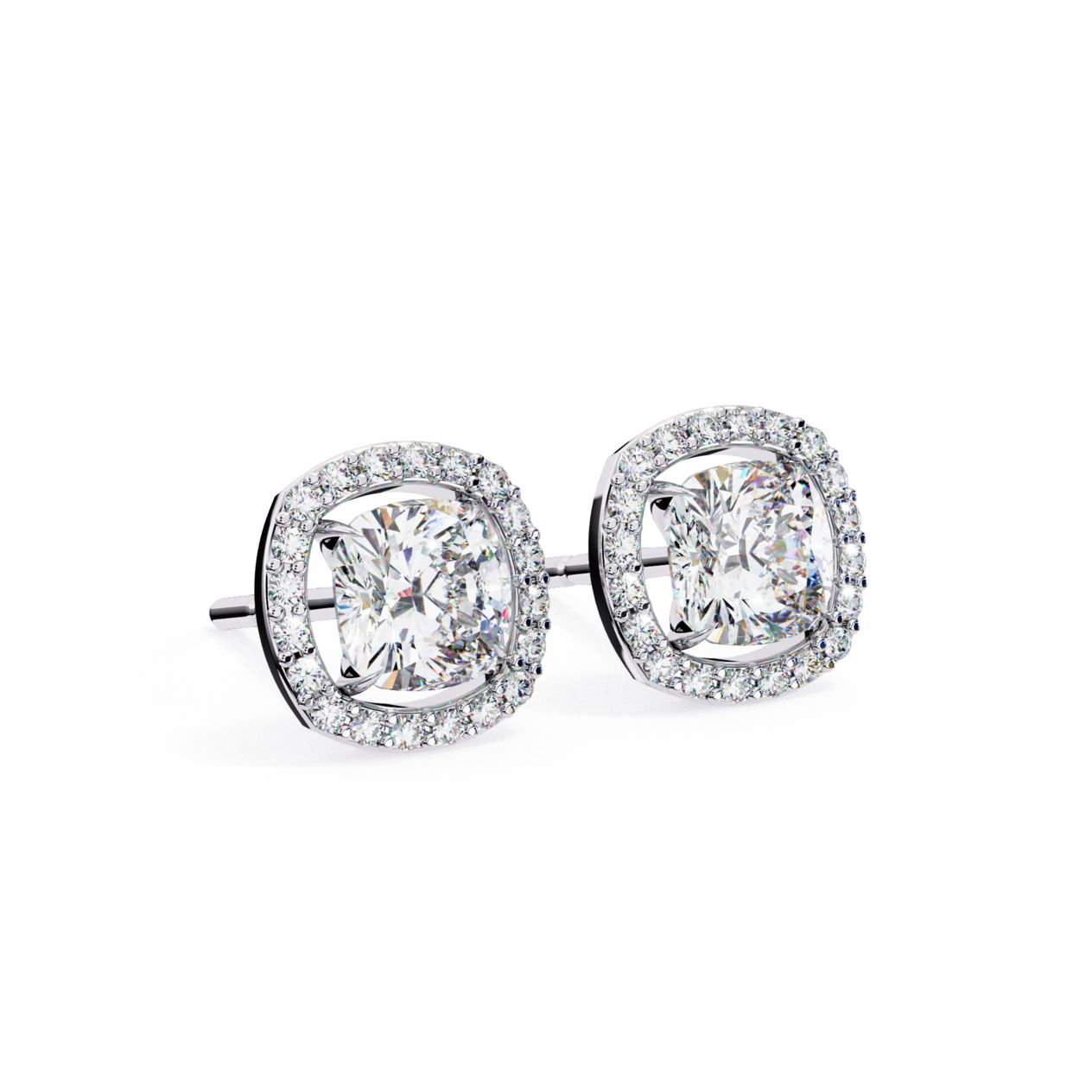 Halo brilliant Diamond cut stud