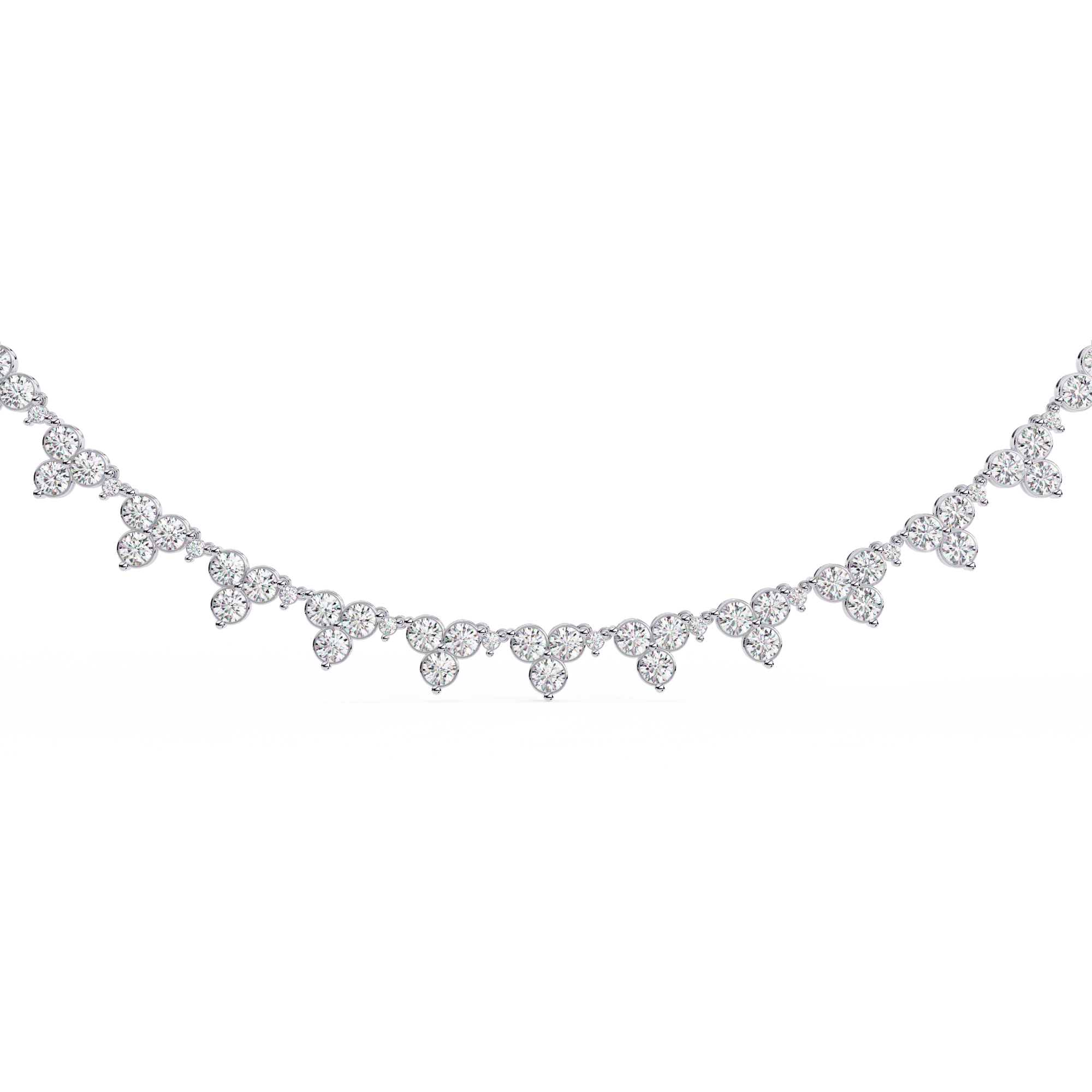 Elegant Diamond Cluster Necklace