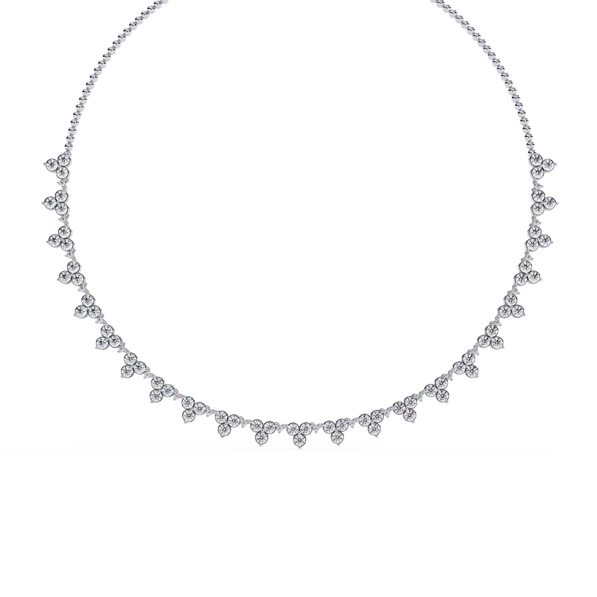 Elegant Diamond Cluster Necklace